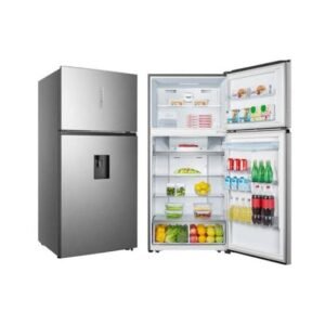Hisense Fridge 496 Liters Non Frost Double Door With Water Dispenser Silver REF510DR